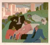 Montréal et ses amants by Antoine Dumas, Lithographie, sold May 2020