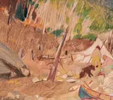 Campement by René Jean Richard, Pastel, sold May 2020