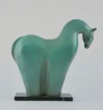 Cheval by Catherine Lorain, Bronze à patine verte, sold May 2020