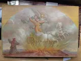 Elie enlevé par le char céleste, esquisse pour une décoration by Claudius Barriot, Toile signée en bas à droite, sold Sep 2019