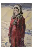 Fille Yakoute fin des années 1960/ début des annnées 1970) by Nikolai Petrovich Velichko, Aquarelle sur papier, ancadrée sous verre, sold Jun 2025