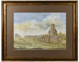 L'étang de Clagny et la tour d'eau de Le Vau by Thierry Bosquet, 2007, Gouache sur papier, sold May 2025