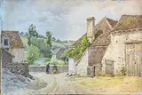 Saint-Benoit-du-Sault by Henri Laurent Mouren, Aquarelle signée en bas à gauche, sold Apr 2025