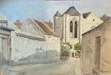 Longpont by Henri Laurent Mouren, Aquarelle signée en bas à gauche, sold Apr 2025