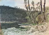 Bords de la Creuse by Henri Laurent Mouren, Aquarelle signée en bas à gauche, sold Apr 2025