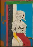Sans titre by Pierre Courtens, Huile sur papier contercollé sur panneau, sold Mar 2017