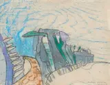 Jusqu'à l'écartement by Roberto Matta, Gouache et crayon sur papier, sold Mar 2017