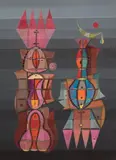 Composition by José Pereira Rodriguez, 1978, Gouache sur papier, sold Mar 2017