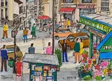 Rue Lamarck by Roland Hamon, Aquarelle, sold Oct 2020