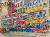 Place Blanche by Roland Hamon, Aquarelle, sold Oct 2020