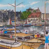Honfleur by Roland Hamon, Aquarelle, sold Oct 2020