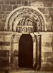 “Porte des Catéchumènes”, Vézelay, c. 1880 by Édouard Baldus, Tirage albuminé, crédit du photographe et légende tapuscrite sur le carton de montage, sold Sep 2024