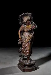 Vendangeuse by Ernest Rancoulet, Épreuve en bronze à patine brun nuancé, sold Apr 2025