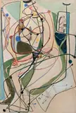“FEMME NUE ASSISE” by Eugène de Kermadec, 1938, Pastel et aquarelle sur papier marouflé sur toile signé en bas à droite, sold Oct 2006