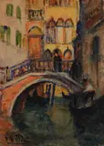 Le Pont sur un canal à Venise by Jean Villeri, Aquarelle sur papier, sold Oct 2024
