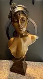 Javotte by Emmanuel Villanis, Bronze à double patine, sold Oct 2024