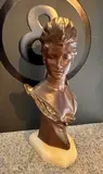 Buste de jeune au ruban by Van der Straeten, Bronze à patine mordorée, sold Oct 2024