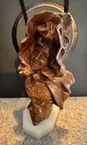 Buste de jeune femme au grand bonnet by Van der Straeten, Bronze à patine chocolat, sold Oct 2024