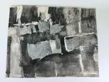 Composition noir et blanc by Anna Shanon, Collage et encre sur papier, sold Sep 2024
