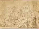 Die Segnung des Königs von Israel by Luca Giordano, pen and ink, offered Mar 2024