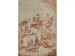 Die Opferung Isaacs by Anton Kern, chalk, offered Jul 2018