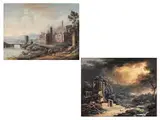 Ideallandschaften mit Figurenstaffage by Johann Christoph Dietzsch, watercolor, offered Mar 2015