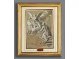 Grisaillezeichnung mit Bibelstelle by Joseph-Marie Vien, ink, offered Mar 2024