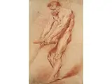 Akademiestudie Eines Mannes by Charles André van Loo, pencil, offered Jul 2015