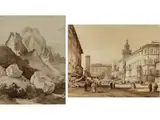 Bergansicht by Achille Vianelli, watercolor, sold Sep 2024