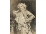 Dreiviertelbildnis Eines Eleganten Herren by Francesco Grandi, 1831 Rom – 1891, charcoal, sold Jun 2019