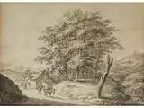 Landschaft mit Weiler by Johannes Elize van Cuylenburg, watercolor, offered Jul 2016