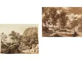 Figur in Felsenlandschaft by Giuseppe Bisi, watercolor, sold Sep 2024