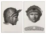 Zwei Darstellungen Eines Antiken in Ribchester Gefundenen Helms by James Basire, engraving, offered Sep 2015