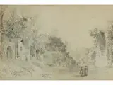 Architektur-capriccio by Isidore Laurent Deroy, pencil, offered Jul 2018