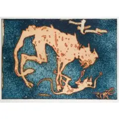 Bedrohung by Horst Janssen, 1995, color aquatint, sold Dec 2025