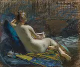 Dans mon atelier - nu by Marc-Aurèle de Foy Suzor-Coté, 1921, pastel on paper, sold May 2022