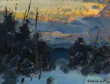 Crépuscule d’hiver, Québec by Marc-Aurèle de Foy Suzor-Coté, oil on board, sold May 2022