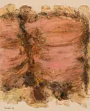 Falaise au couchant by Fernand Toupin, 1969, mixed media on card, sold May 2022