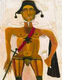King of Zanzibar III by Peter Aspell, 1998, oil on canvas, sold May 2022