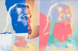 Pictures of Jesus by Douglas Coupland, mixed media collage, sold May 2022