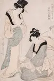 First Grandchild by Kitagawa Utamaro, woodcut on paper, sold Apr 2022