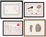 Seven plates from "L'enfance d'Ubu" by Joan Miró, lithographs on Arches paper, sold Apr 2022