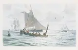 Lugger and Other Craft by John Groves, 1988, pastel on paper, sold Apr 2022