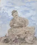 After the Next Race I'll be Giving Away a Gold Watch by Jack Butler Yeats, mixed media on paper, sold Apr 2022