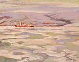 Mokka Fiord, N.W.T. by Maurice Hall Haycock, 1972, oil on board, sold Apr 2022