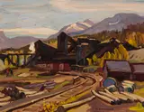 Coal Mine at Canmore by A. Y. Jackson, 1944, oil on board, sold Apr 2022
