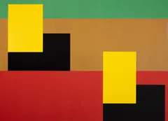 Red Plane by Jonathan Forrest, acrylic on canvas, sold Mar 2022