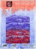 Junkyard Pile by Ann Beam, mixed media on paper, sold Feb 2022