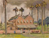 The Home Opposite Bretton Hall Hotel - Port of Spain by A. Y. Jackson, oil on board, sold Jan 2022