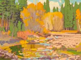 Watering Hole, John Ware's Ranch, Millarville, Alta. by Illingworth Kerr, 1979, oil on canvas board, sold Jan 2022